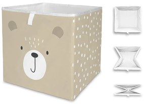 Béžový látkový detský úložný box Dots from the Forest - Butter Kings