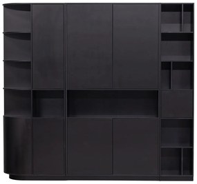 Čierna modulárna knižnica z borovicového dreva 228x210 cm Finca – WOOOD