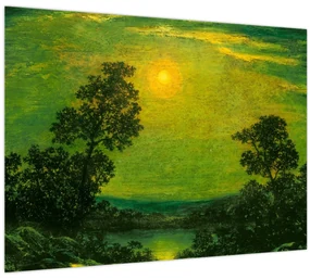 Sklenený obraz - Imitator of Ralph Albert Blakelock, Moonlight, reprodukcia (70x50 cm)