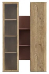 Nástenná polica INAR dub/hnedá