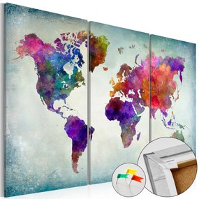 Artgeist Obraz na korku - World in Colors [Cork Map] Veľkosť: 120x80