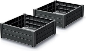 Sada 2 ks vyvýšených záhonů Bas Planty 61,8 cm antracitová