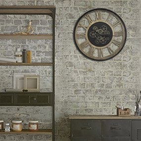 Nástenné hodiny Meca, čierna/hnedá