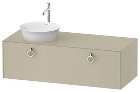 DURAVIT White Tulip závesná skrinka pod umývadlo na dosku vľavo, 1 zásuvka, 1300 x 550 x 408 mm, taupe vysoký lesk, WT4982LH3H3