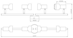 Globo 57917-4G - Bodové svietidlo  MASON 4xGU10/25W/230V čierna/zlatá