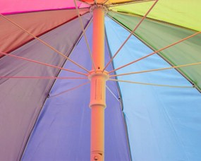 JU Slnečník DÚHA, polyesterová tkanina, UV ochrana, 220 cm