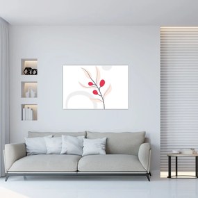 Obraz - Ružová florálna abstrakcia N⁰3 (90x60 cm)