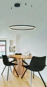 Moderný luster Halo 150 CCT čierna s diaľkovým ovládaním