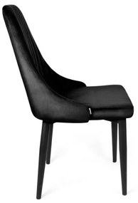 Stolička LOUIS zamatová čierna ALL 947838