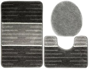 Sada kúpeľňových koberčekov COMO sivá / krémová, pruhy