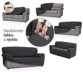 Super strečové poťahy HARMONIA tabaková kreslo ušiák (š. 70 - 100 cm)