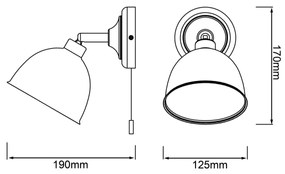 Brilliant - Nástenné bodové svietidlo TELIO 1xE14/28W/230V šedá