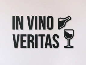 drevko Drevená dekorácia In vino veritas Rozmer obrazu: 21 x 40 cm, Farba dekorácie: Čierna