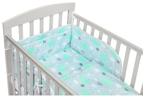2-dielné posteľné obliečky New Baby 90/120 cm obláčiky mätové