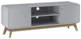 Sivý TV stolík 140x53 cm Caitlin – Støraa