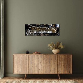 Obraz - Saxofón (s hodinami) (90x30 cm)