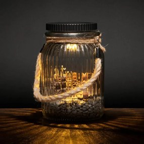 Sada solárnych svetiel, 3 LED, plastové, teplá biela, 5 ks