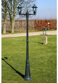 Záhradné dvojramenné stĺpové svietidlo Preston, 215 cm