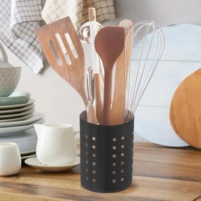 Orion Stojan na príbory a kuchynské varechy, nerez BLACK - čierny