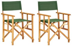 Režisérske stoličky 2 ks, akáciový masív, zelené