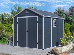 Záhradný domček G21 Boston 670 - 241 x 278 cm, plastový, šedý