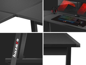 Rohový PC stolík Hyperion 6.0 (čierna). Akcia -19%. Vlastná spoľahlivá doprava až k Vám domov. 1087513