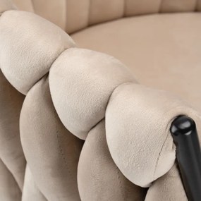 Jedálenská stolička COFTON zamatová, čierna / béžová