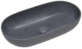 Umývadlo na dosku SAT Cemento 65x35 cm antracit bez prepadu CEM6535A, 1 ks