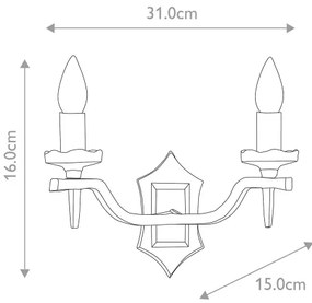Elstead RY2B-BLACK - Nástenné svietidlo RECTORY 2xE14/60W/230V