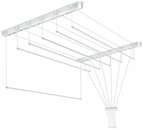 Erga Erga, stropný vešiak na sušenie bielizne 5x100 cm, biela, ERG-SEP-10SUSSUF5PP10