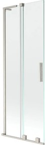 Mexen Velar L, 2-krídlová posuvná vaňová zástena 70 x 150 cm, 8mm číre sklo, brúsená oceľ, 896-070-003-01-97
