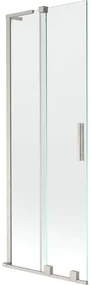 Mexen Velar L, 2-krídlová posuvná vaňová zástena 70 x 150 cm, 8mm číre sklo, brúsená oceľ, 896-070-003-01-97