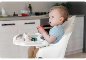Detská jedálenská stolička so stolíkom + podbradník Milo Ricokids sivá