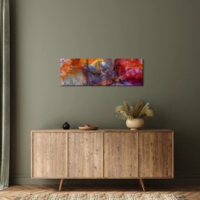 Obraz - Abstraktné atramentové umenie (s hodinami) (90x30 cm)