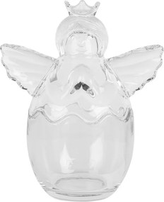 Transparentná sklenená dóza anjel - 15*10*18 cm