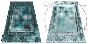 Moderný koberec DE LUXE 634 Rám vintage - Štrukturálny zelený / antracit