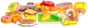 Drevené jedlo na krájanie 23 ks – set ECOTOYS