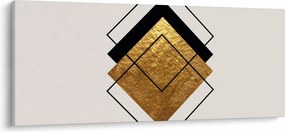 Obraz - Abstrakcia zlatá a biela N⁰1 (120x50 cm)