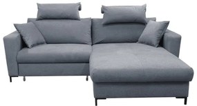 Rozkladacia rohová sedacia súprava s úložným priestorom do tvaru L HORTA, pravá, tmavošedá