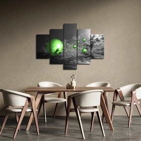 Obraz zelených abstraktných gulí (150x105 cm)