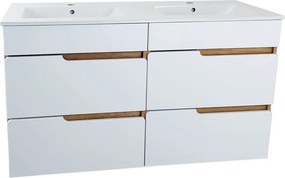 Comodo Kúpeľňová skrinka s keramickým dvojumývadlom Doris 120-4Z