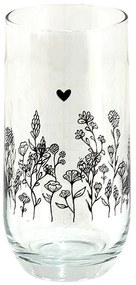 Pohárik na nápoj s kvetmi Flora And Fauna - Ø 6*14 cm / 280 ml