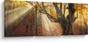 Obraz - Jesenný svit (s hodinami) (90x30 cm)