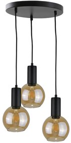 Luster na lanku JANTAR BLACK 3xE27/60W/230V pr. 30 cm