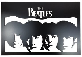 Veselá Stena Drevená nástenná dekorácia The Beatles čierna