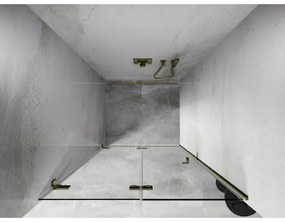 Mexen, Mexen Lunar-F skladacie ľavé sprchové dvere 70 cm, transparentné, zlaté - 836-070-000-50-00-L