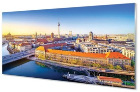 Sklenený obraz Berlín riečny mosty 100x50 cm