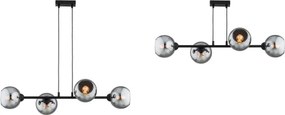 Brilagi - Závesný luster na lanku DIOR 4xE27/60W/230V čierna/dymová sivá