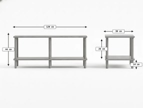 TV stolík SOLE 120 cm, biela