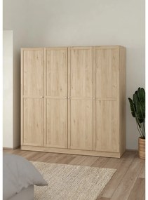 Šatníková skriňa v dekore duba v prírodnej farbe 195,5x200 cm Billund – Tvilum